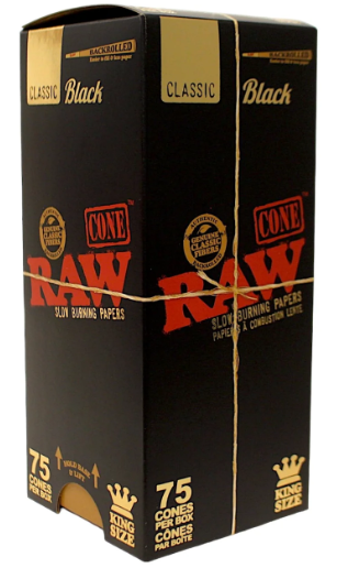 RAW BLACK CLASSIC KS CONE 75CT