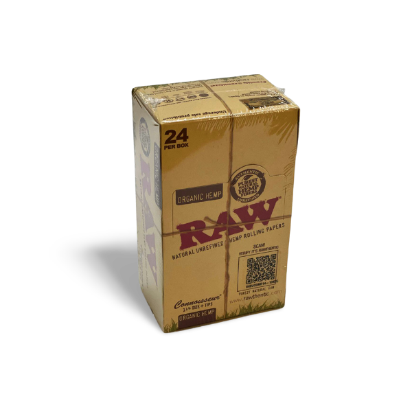 RAW CONNOISSEUR 1 1/4 SIZE + TIPS 24CT – ORGANIC