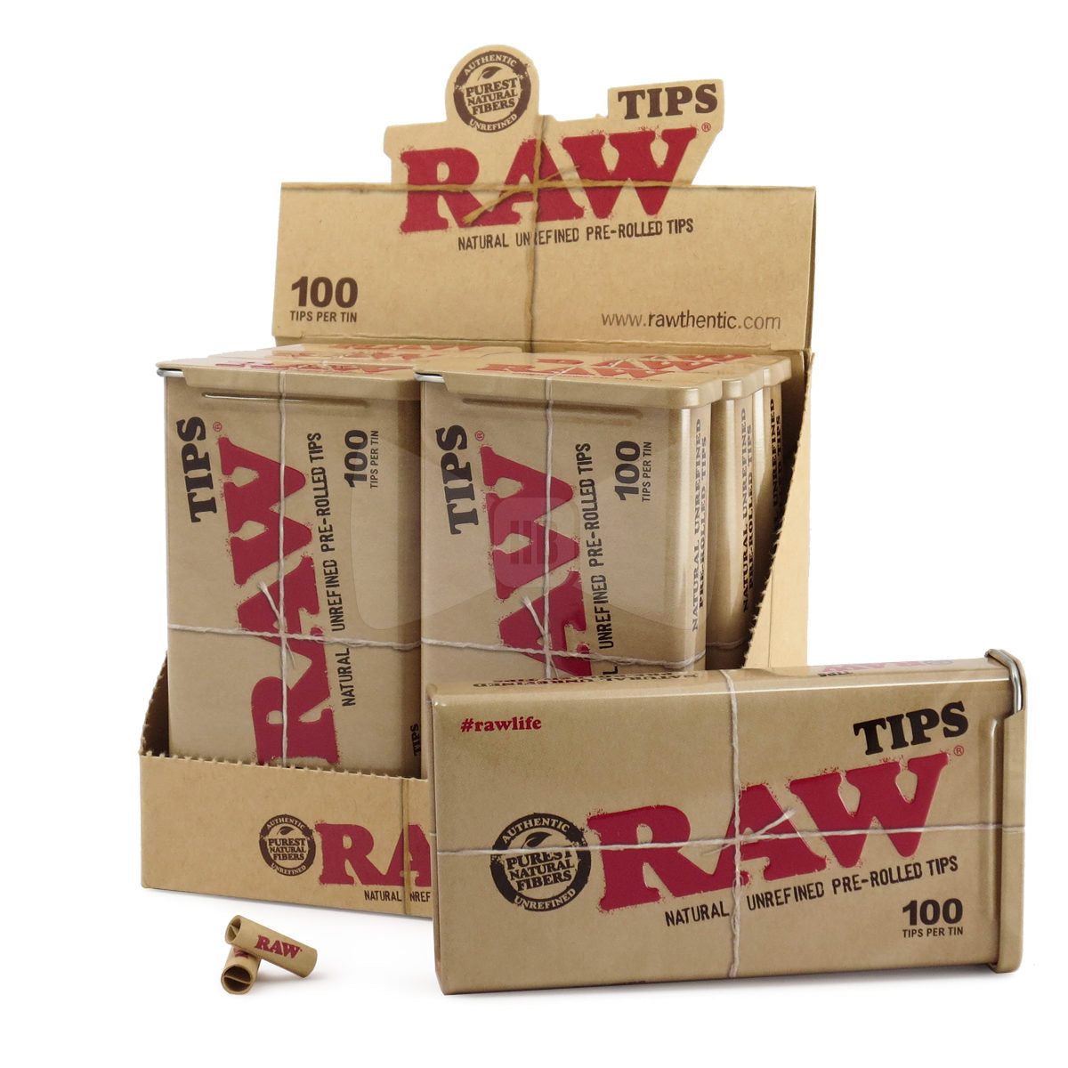 RAW TIPS PRE-ROLLED IN TIN 6/100CT